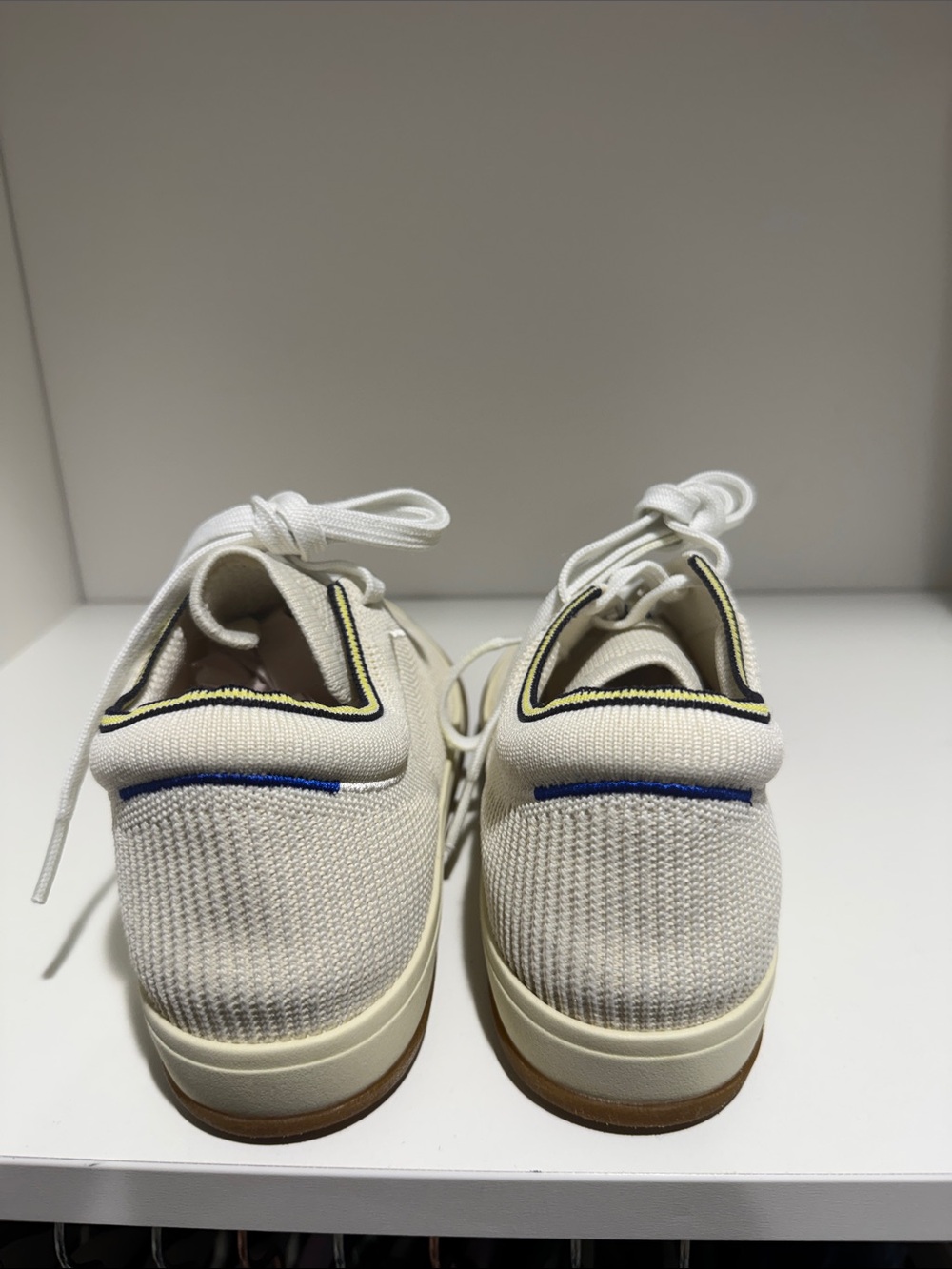 Rothy's Cream Knit Lace-Up Sneakers with Gum Outsole - Picture 2 of 4